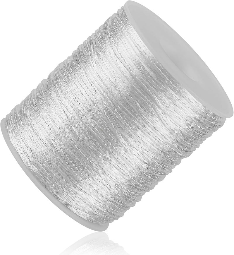 Kblick White Nylon String Cord - 1 MM 100 Yards Braided Ornament String, Nylon Twine Thread for Bracelet Making, Necklace Jewelry Thread Clay Bead Cord for Crafts Bracelets, Macrame Beading - Image 1